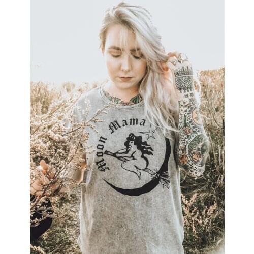 Moon mama Gothic Witches t-shirt women fashion 100% Cotton casual graphic funny quote hipster aesthetic unisex tee top tshirts