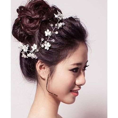 Luxury Headbands Hair Jewelry Pearl Crystal Leaf Bride Tiaras Headpiece Wedding Bridal Hair Accessories Gift