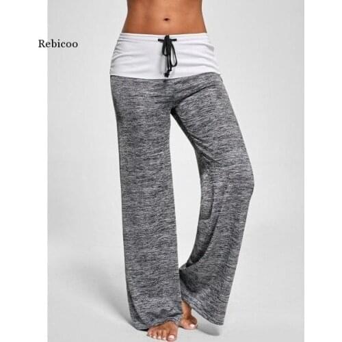 Women Causal Autumn Pants Drawstring Wide Leg Pants Loose Straight Trousers Long Female Plus Size Trousers