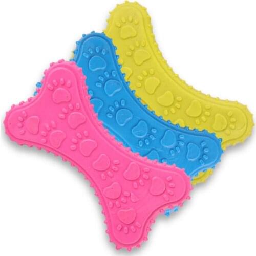 1pcs Dog Toy Dogs Interactive Rubber Bone TPR Toys for Dog Tooth Cleaning Chewing Playing Toys Pet Puppy Supplies Random Color