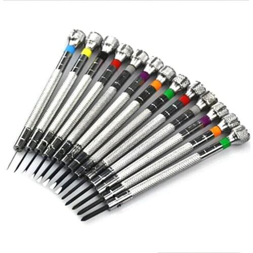 13PCS Professional Metal 0.6-2.0mm Screwdrivers Set Watch Repair Tool Kit