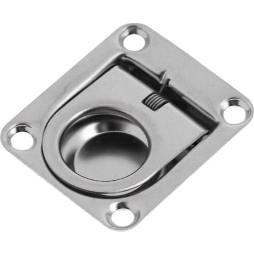 4pcs/set Stainless Steel Boat Flush Mount Pull Ring Hatch Latch Lift Handle