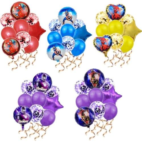 9Pcs Spiderman Latex Balloons Boy Super Hero Birthday Spider Man Party Decorations Happy Birthday Kids Toys Globos Supplies