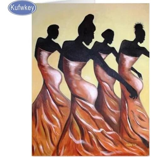 African woman Dancing Diamond Embroidery sale handcraft 5D DIY Diamond Painting Full Drill Square Rhinestone Mosaic Home Decor