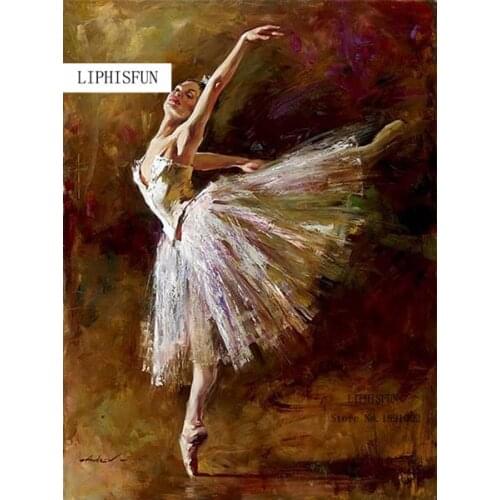 Diamond Painting Cross Stitch Needlework Full Embroidery 5D Drill Square Diamond Sets Unfinished Ballerina Dancer