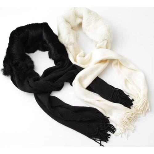 Free shipping High Quality Fashion Winter Scarves Women Rabbit Fur Long Luxury Lady Knitted Scarves Neck Shawl Snood Warp Collar