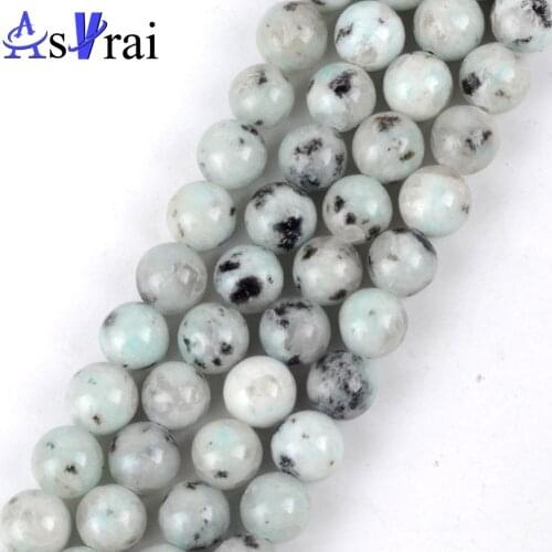 4 6 8 10 12mm Natural Green Spot Stone Beads For Jewelry Making Round Loose Spacer Beads DIY Bracelet Necklace Accessories 15"