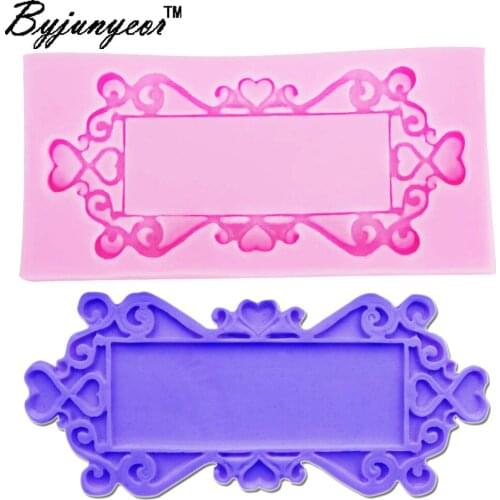 Byjunyeor F1177 New Retro Mirror Frame UV Resin Silicone Mold Fondant Chocolate Candy Lollipop Crystal Epoxy Soft Clay Bake Tool