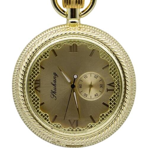 5Pcs/lot Vintage Personality Engraving Mechanical Pocket Watch Classic Male Clock Smooth Case Pendant Watch Men Luxury Gift