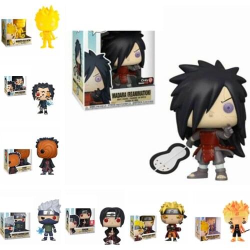 NARUTOEDKAKASHI Itachi Sasuke Curse Mark Kyuubi TOBI MADARA REANIMATION Wood Leaf pvc Model Action Figure Toy kids gift