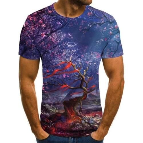 3d Anime Landscape Print Man Woman T Shirt Clothes Short Sleeve O Collar 3d Fashion Man Shirt T Shirt