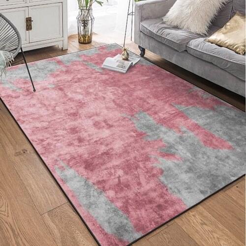Europe and America Abstract oil painting carpet Pink grey badroom plush door mat living room floor mat custom made bathroom rug