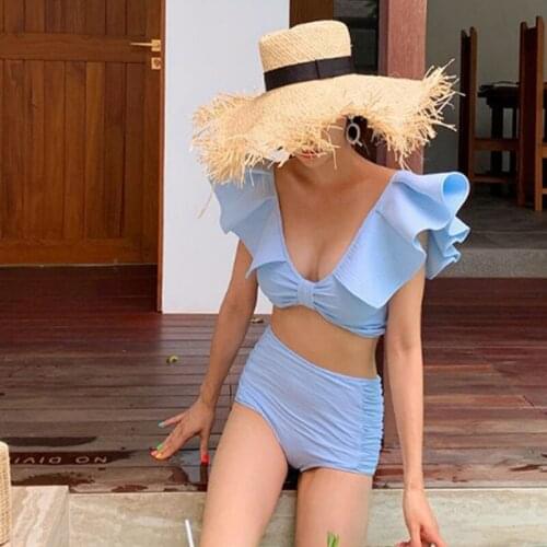 Swimsuit Women 2020 Separate Push Up Fused Large Size Bathing Suit Bikini Sexy Female For Solid Polyester Sierra Surfer Swimwear