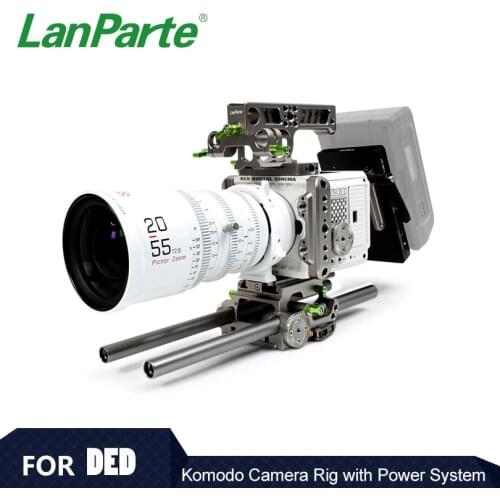 Lanparte KMDC-02 RED KOMODO K6 full Kit cage accessories wooden hadle adapter cold shoe mount bracket battery plate Baseplate