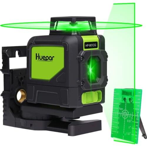Huepar 901CG Self-leveling 360 Horizontal&1vertical line,Multi Outdoor Pulse Mode 5 Lines Green Beam Laser Level
