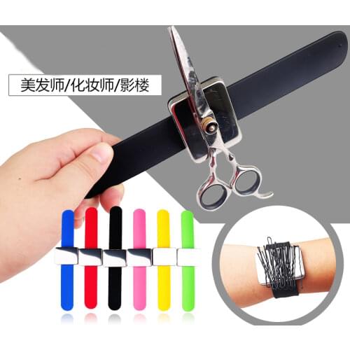 Barber Magnetic Bracelet Pin Hair Clips Silicone Bracelet Arm Pin Cushion Holder Quilting Sewing Pins Wristband Hair Clip Holder