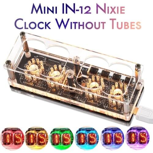 Nobsound Mini 5V Digital IN-12A /IN-12B Nixie Clock without Tubes LED Vintage Desk Clock