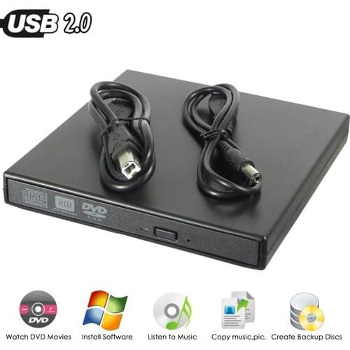 New for Acer Lenovo Laptop PC USB 2.0 Slim External DVD Drive Super Multi 8X DVD RW DL Recorder 24X CD Burner Piano Black