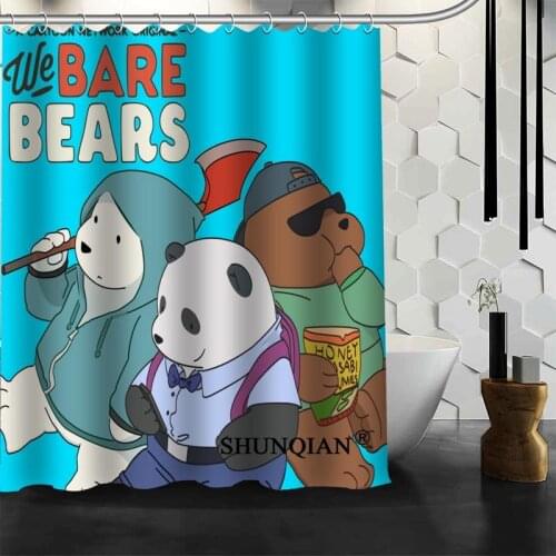 New Arrival Bear Shower Curtain Polyester Fabric Printing Bathroom Curtain Waterproof Bathroom Products With Hook