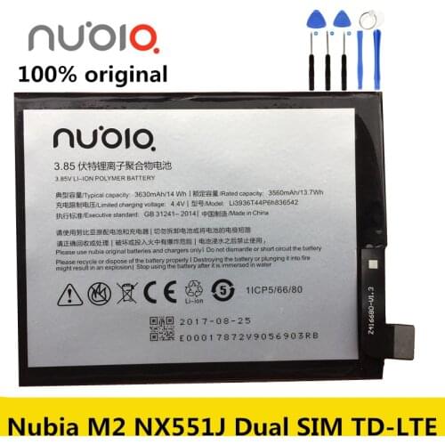 Original New 3630mAh Battery Li3936T44P6h836542 For ZTE Nubia M2, Nubia M2 Dual SIM, Nubia M2 Dual SIM TD-LTE, NX551J Battery
