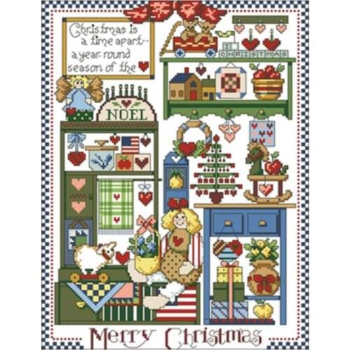 Celebrate christmas patterns Counted Cross Stitch 11CT 14CT DIY wholesale Chinese Cross Stitch Kits Embroidery Needlework Sets