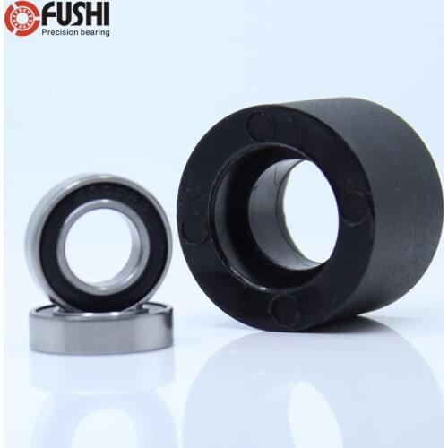 PU 626 bearing 6*30*30 mm Shaft 6mm PU Pulley Roller With Two Bearings Guiding Wheel Pinch Roller for Toys and Elevators