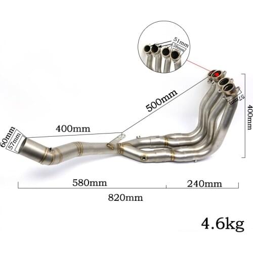 R1 MT10 Exhaust System Pipe Muffler Motorcycle Link Header Middle Mid tube For YAMAHA YZF-R1 MT10 2015 2016 2017 2018 2019 year