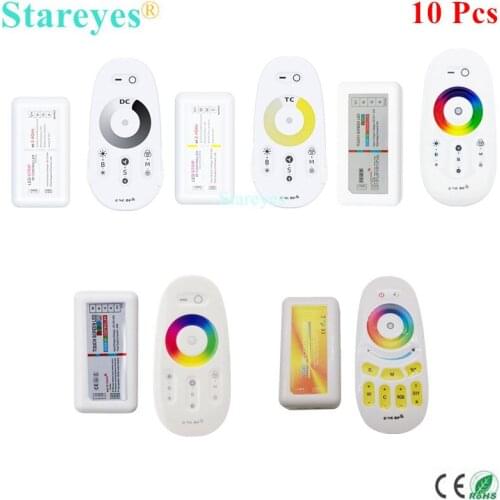 10 Pcs 2.4G RF Remote Controller Touch Screen Remote Control Single color dimmer CCT RGB RGBW RGBCCT strip Wireless receiver