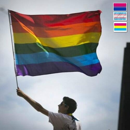 Rainbow Pride Flags Gay Hanging Lesbian Peace Colorful Banner Friendly Parade Philly Homosexua Bisexual Pansexual Home Decor