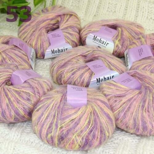 Sale New 8BallsX25g Luxury Soft Mohair Warm Wrap Shawl Hand Knit Crochet Yarn Pink Violet Yellow 291-53-8