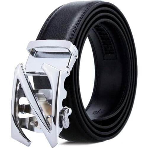 Men Belt Classic Black Business Mens Casual z-letter Alloy Automatic Buckle Mens High Quality Genuine Leather Male Strap