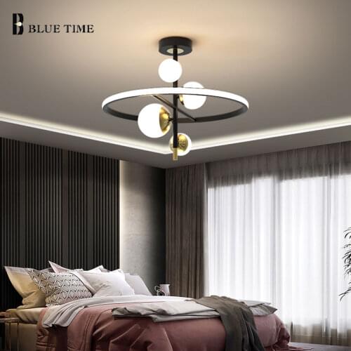 Modern LED Chandelier For Living Room Dining Room Bedroom Kitchen Black Ceiling Chandeliers Home Indoor Decor Lighting Fixtures