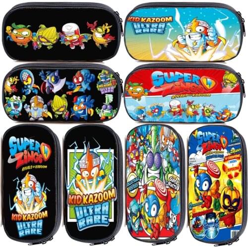 Super Zings Colorful Cosmetic Case Boys and Girls Large Capacity Pencil Holder Stationery Storage Bags Girls Makeup Bag