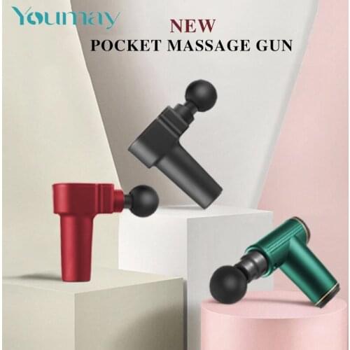 Youmay Mini Massage Gun Muscle Relaxation Pain Relief USB Rechargeable Back Neck Massager Guns for Fitness Vibrating Fascia Gun