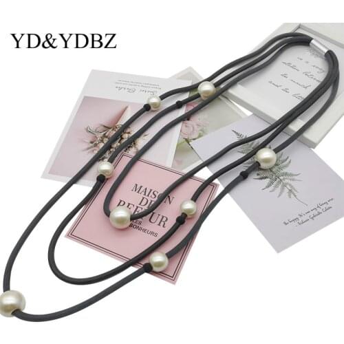 Pearl Pendant Necklace Trinket Designers Handcrafted for ETSY Brands Rubber Jewelry for Women Goth Punk Style Long necklace New