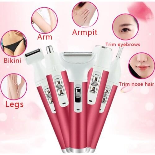 5 in 1 Women Shaver Painless Hair Removal Epilator Shaving Machine Face Bear