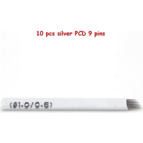 10 PCS/lot 9 Pin Tattoo Needles Permanent Makeup Eyebrow Embroidery Blade For 3D Microblading Manual Tattoo Pen