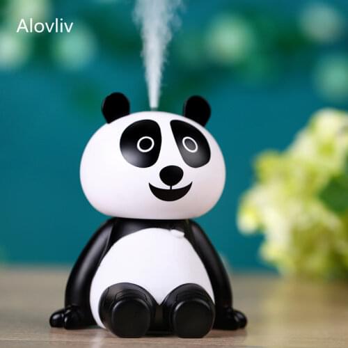 120ml Cartoon Panda USB Air Humidifier Ultrasonic Desktop Humidifiers Mist Maker Fogger Mini Portable Office Air Purifier