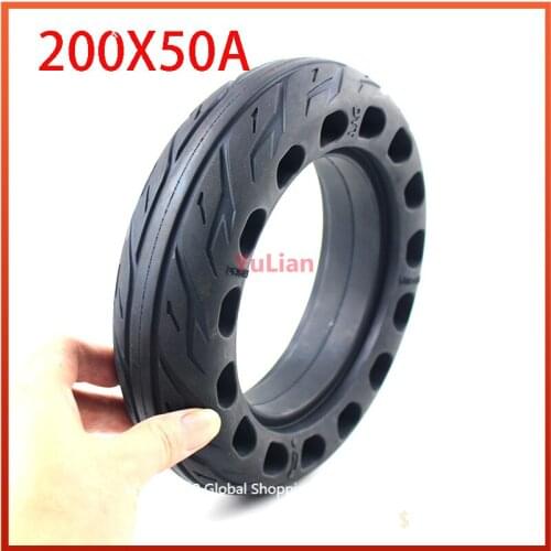 200x50 Solid Tubeless Rubber Tire 8 x 2 inch 8" for Folding Electric Scooter 8-inch E-Scooter Pocket Bike Razor E100 E150 E-200