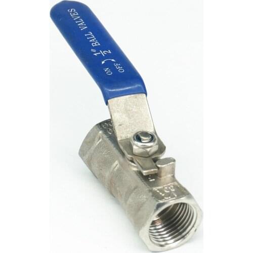 3/8" BSP Female 304 Stainless Steel 1-piece Reduced Bore Ball Valve Oil Water Air