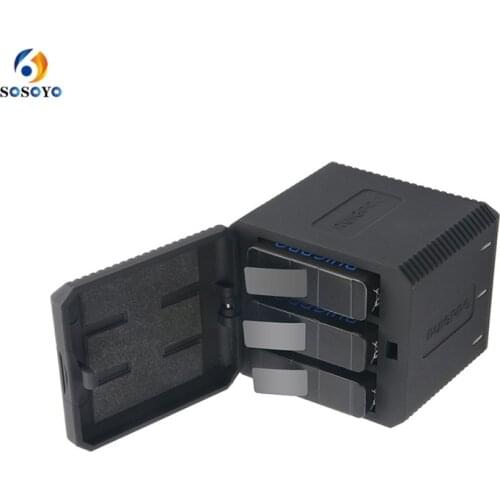 3-Way Storage Battery charger LED Charging Carry Case Box Battery Housing with USB Type-C Cable For GoPro Hero 6 5 Accessories