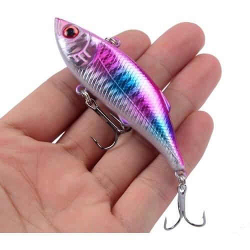 5pcs Hard Fishing Lure VIB Bait 10g 7cm Ice Sea Fishing Tackle Diving Swivel Jig Wobbler Crankbait Lure Sinking VIB Fishing Lure