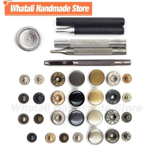 50 set 831/633/655 Snaps Button Metal Snap Fasteners Press Studs And Tool For Sewing Clothes Garment Bags Shoes Leathercraft