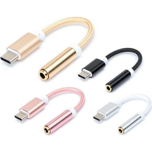 50pcs Type-c to 3.5mm adapter max2 Headphone Jack AUX Audio Cable Adapter for Samsung Nokia Xiaomi Huawei Type C Smart Phone