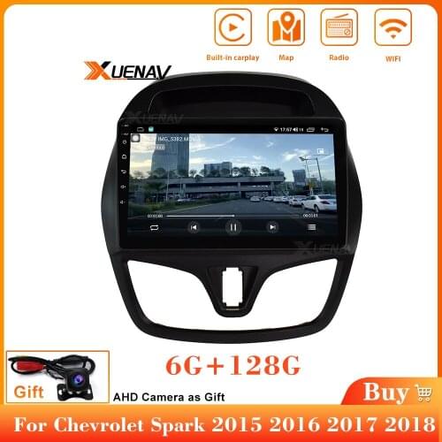 Car radio DVD GPS navigation player with carplay Radio Multimedia Stereo Player 6G 128G For Chevrolet Spark 2015 2016 2017 2018