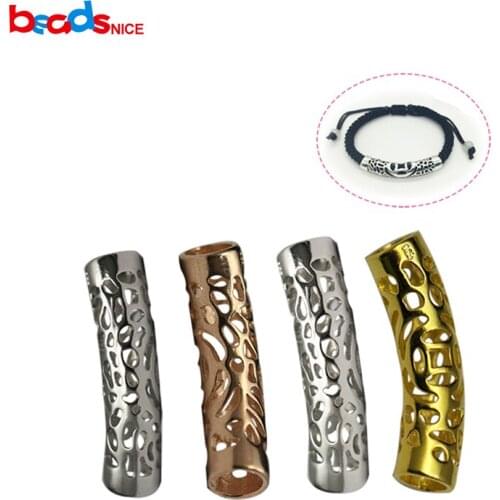 Beadsnice ID26427 Silver tube beads curved of new style silver 925 diy jewelry findings