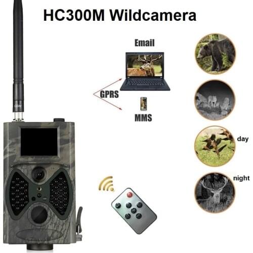 Celluar Hunting Camera MMS SMTP Email 16MP 1080P Photo Trap Night Vision Wildlife Infrared Trail Cameras Chasse HC300M