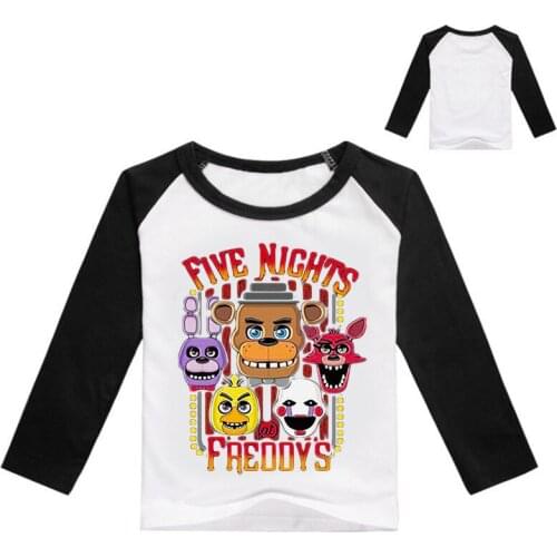 Long Sleeve Children Cartoon FNAF T-Shirts Cotton Boys T Shirt Kids TShirt Autumn Kids Girls Tops 2-12Years Baby Clothes