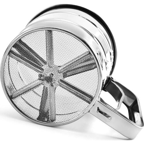 Double Layers Sieve Stainless Steel Hand-Held Flour Sifter For Baking Strainer Sifters For Cooking With Handle Flour Sifter