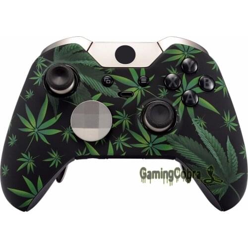 Green Weeds Leaves Faceplates Cover Front Shell Soft Grip Repair Parts for Xbox One Elite Controller Model 1698